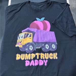 Black Graphic Tee with Dump Truck Design - Raskol Apparel. The tag was cut out.